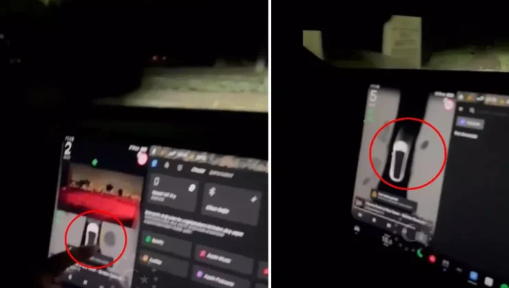 Tesla model aracıyla mezarlığa giren Türk vatandaşı, ekranda beliren uyarıyla şoke oldu