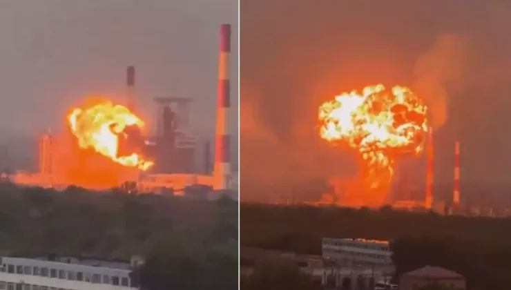 Ukrayna’dan Rus tesisine saldırı! Şiddetli patlama kamerada